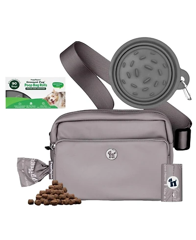 Walk Star Kit: 3-in-1 Dog Bag & Bowl plus Matching 90 Refill Poop Bags