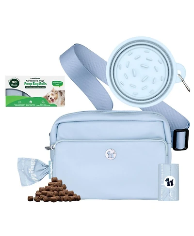 Walk Star Kit: 3-in-1 Dog Bag & Bowl plus Matching 90 Refill Poop Bags