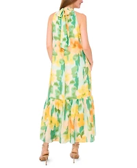 Msk Women's Printed Sleeveless Halter Neck Maxi Dress
