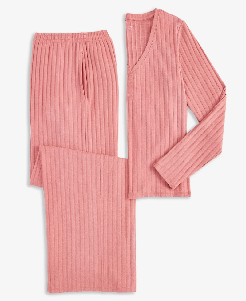 State of Day Women's Soft Rib-Knit Pajama Set, Xs-3X, Macy's Exclusive