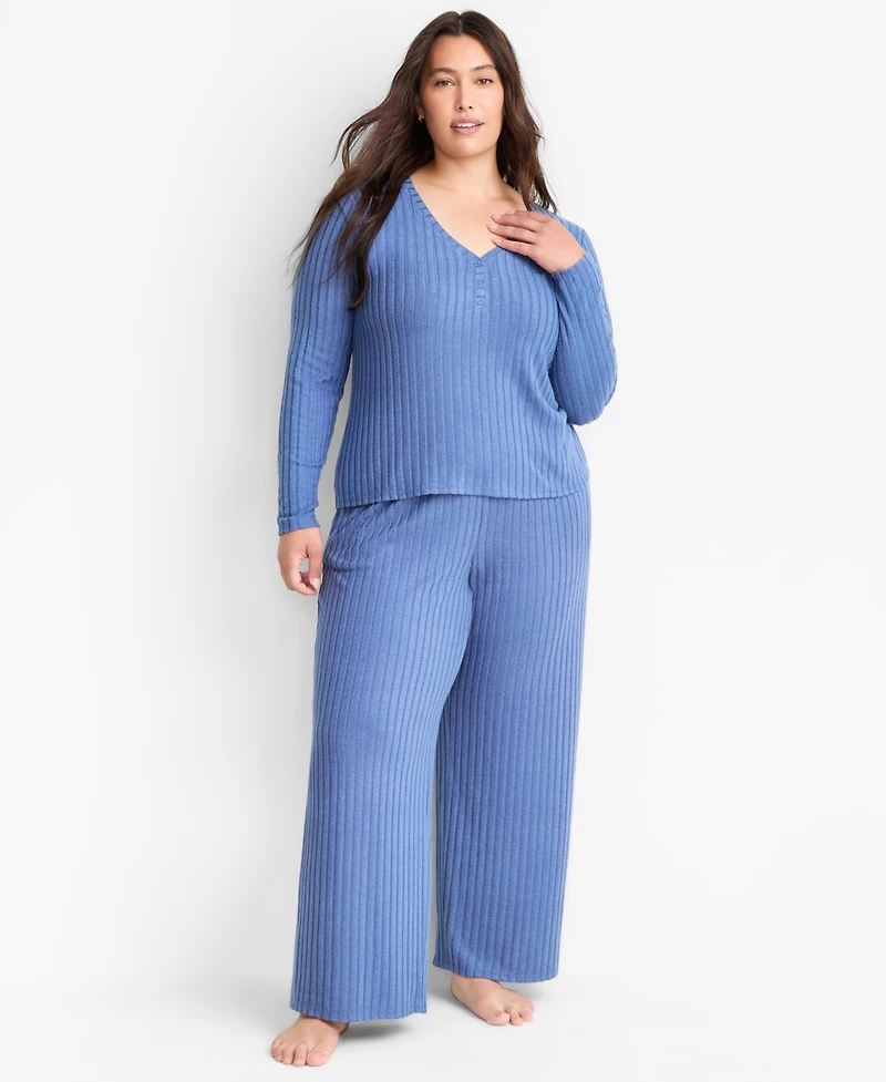 State of Day Women's Soft Rib-Knit Pajama Set, Xs-3X, Macy's Exclusive