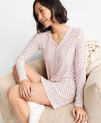 State of Day Women's Heather Rib-Knit Henley Sleepshirt, Macy's Exclusive