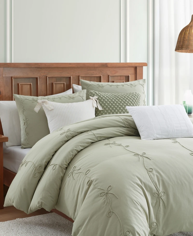 Peri Home Sasha Bows Embroidered 2-Pc. Comforter Set, Twin