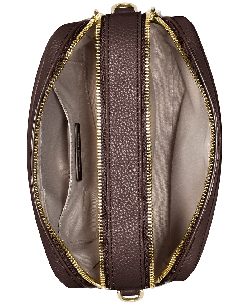 Michael Kors Bryant Medium Leather Double Zip Chain Camera Crossbody