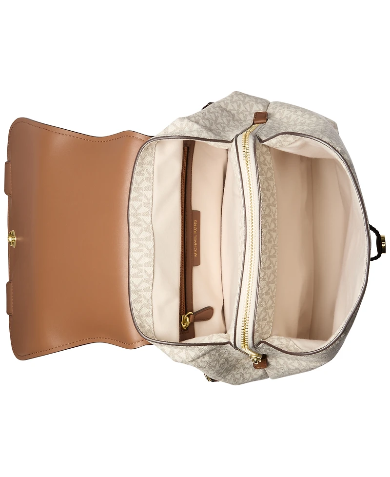 Michael Kors Quinn Medium Signature Logo Flap Backpack