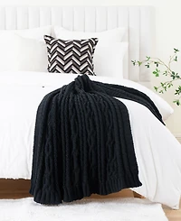 Battilo Lifestyle Cable Knit Chenille Throw, 51" x 67"