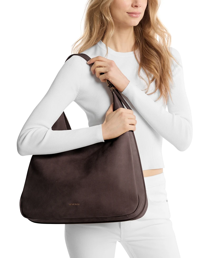 Michael Kors Women's Nolita Large Nubuck Hobo Shoulder Bag