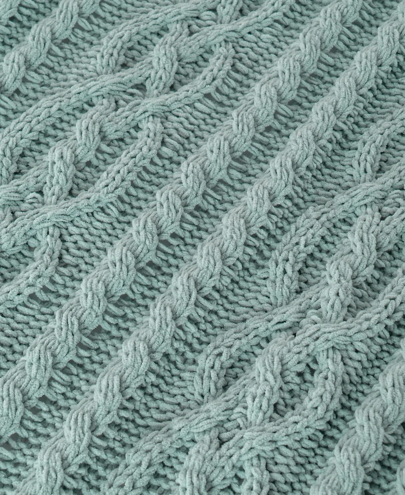 Battilo Lifestyle Cable Knit Chenille Throw, 51" x 67"