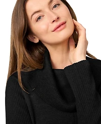 Melissa Paige Women's Ribbed Stitch Cowl-Neck Sweater