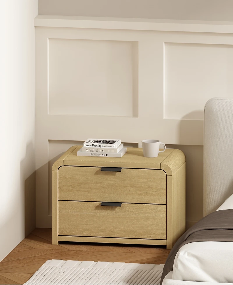 Manhattan Comfort Grace 28" Modern 2-Drawer Nightstand