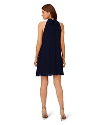 Adrianna Papell Women's Chiffon Mock-Neck Sleeveless Shift Dress