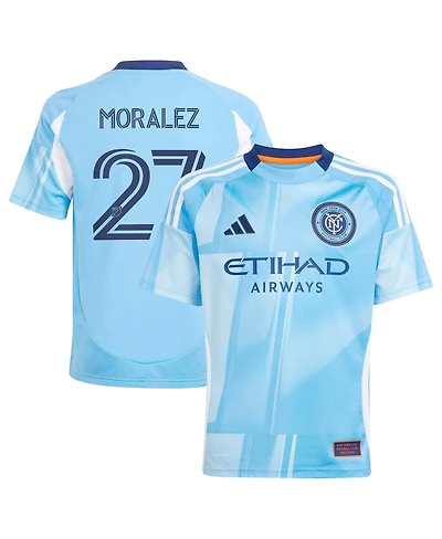 Adidas Big Boys and Girls Maximiliano Moralez Light Blue New York City Fc 2025 the Excelsior Kit Replica Player Jersey