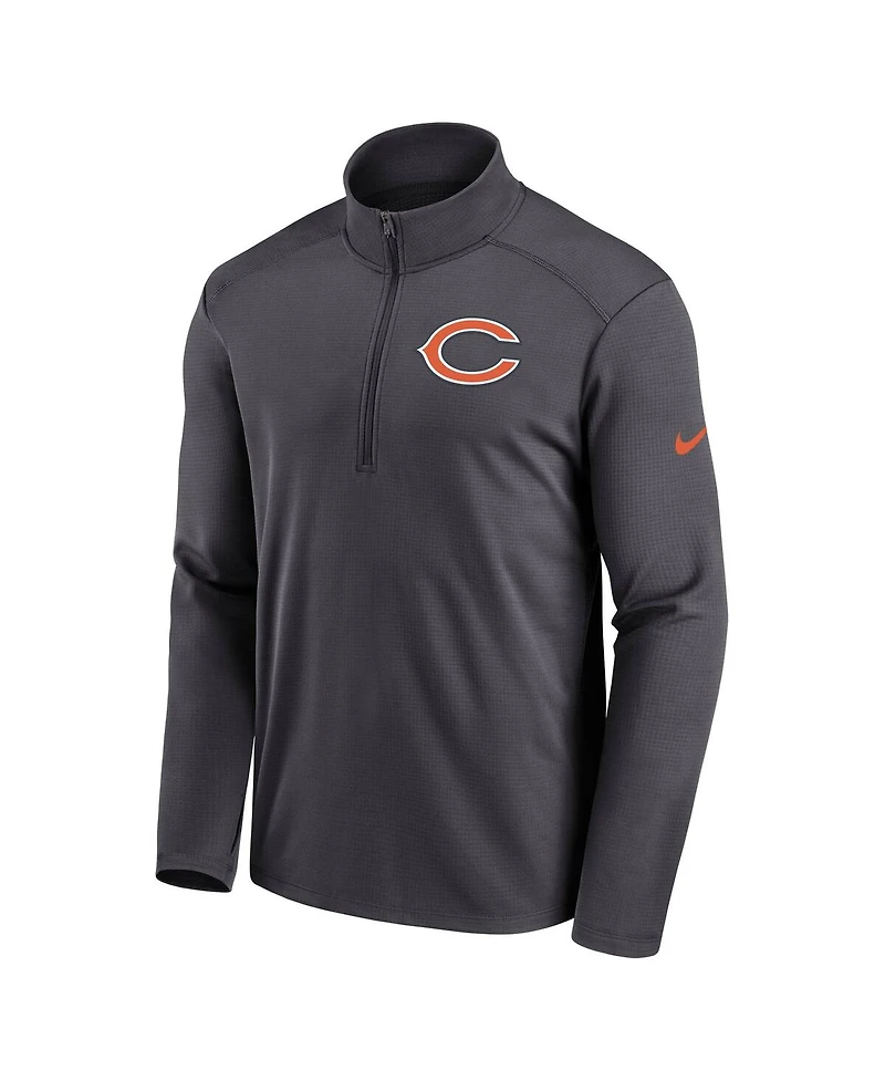 Nike Men's Anthracite Chicago Bears Logo Pacer Performance Half-Zip Sweatshirt