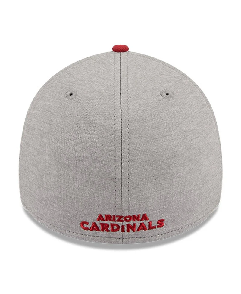 New Era Men's Heather Gray/Cardinal Arizona Cardinals Striped 39THIRTY Flex Hat