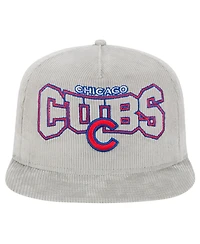 New Era Men's Gray Chicago Cubs Corduroy Golfer Snapback Hat