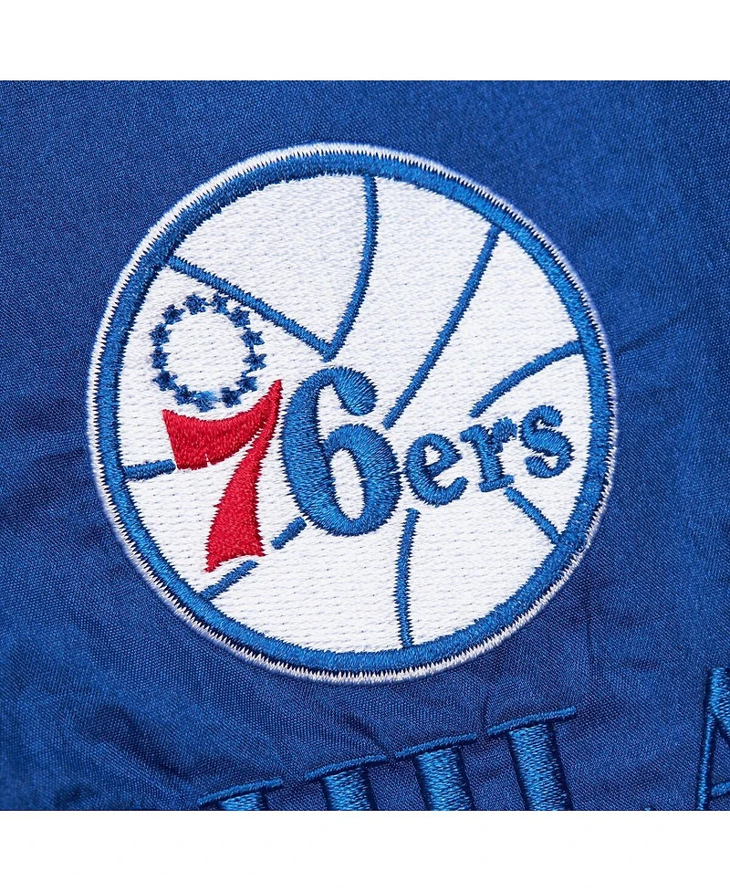 Mitchell & Ness Men's and Women's Royal Philadelphia 76ers Hardwood Classics Team Og 3.0 Anorak Half-Zip Windbreaker Jacket