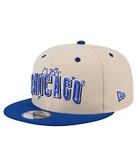 New Era Men's Cream/Royal Chicago Cubs Team Art 9FIFTY Snapback Hat