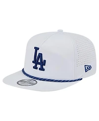 New Era Men's White Los Angeles Dodgers Perforated Golfer Snapback Hat