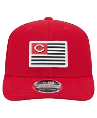 New Era Men's Red Cincinnati Reds Flag 9SEVENTY Coolera Stretch-Snap Hat