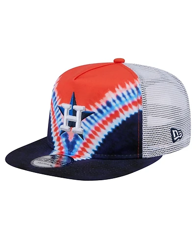 New Era Men's Houston Astros Tie-Dye Golfer Trucker Adjustable Hat