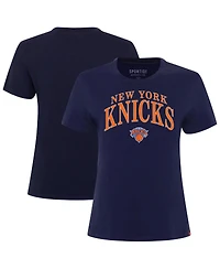 Sportiqe Women's Navy New York Knicks Arcadia Boxy T-Shirt