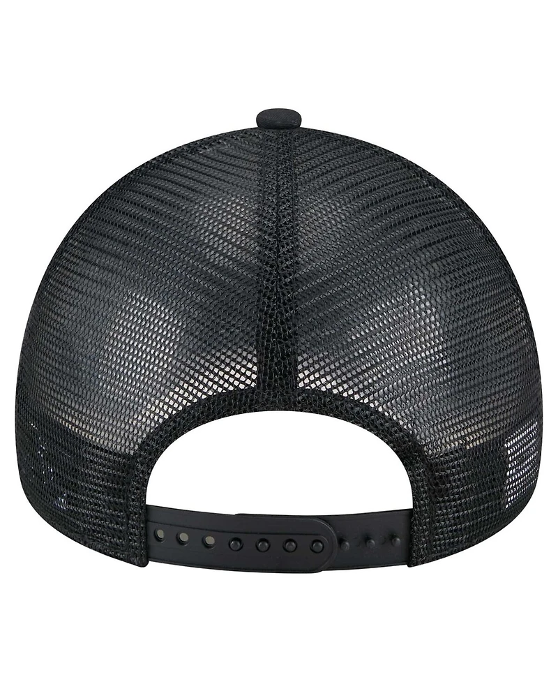New Era Men's Black Seattle Mariners 9FORTY A-Frame Trucker Adjustable Hat
