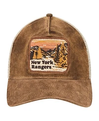 New Era Men's Brown/Cream New York Rangers Vintage Landscape 9TWENTY A-Frame Adjustable Trucker Hat