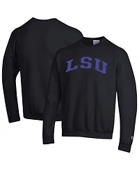 Champion Men's Black Lsu Tigers Basic Arch Fleece Pullover Sweatshirt