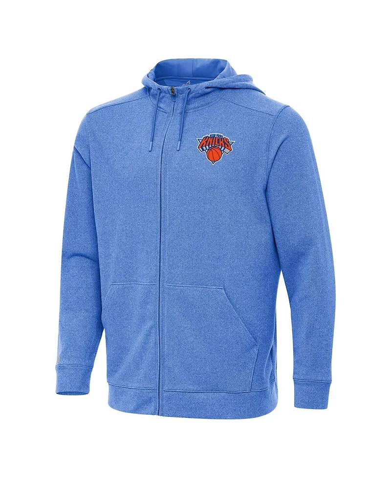 Antigua Men's Heather New York Knicks Effortless Full-Zip Hoodie Jacket