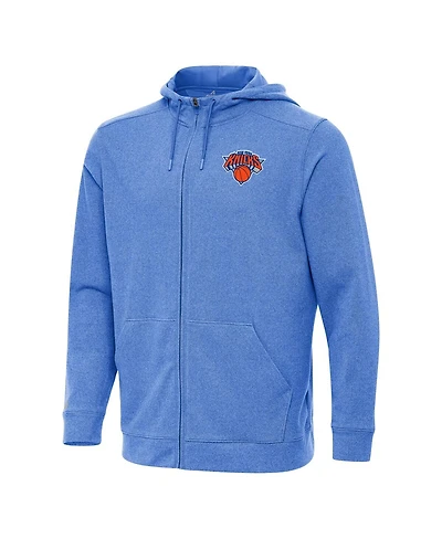 Antigua Men's Heather New York Knicks Effortless Full-Zip Hoodie Jacket