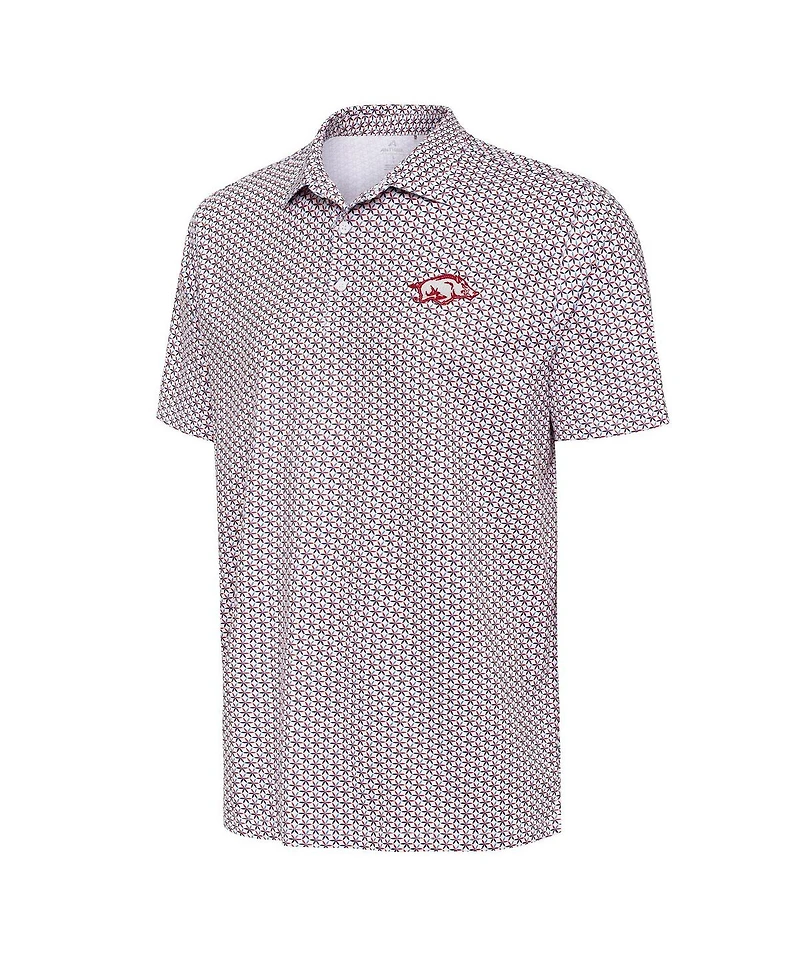 Antigua Men's White Arkansas Razorbacks Star Polo Shirt