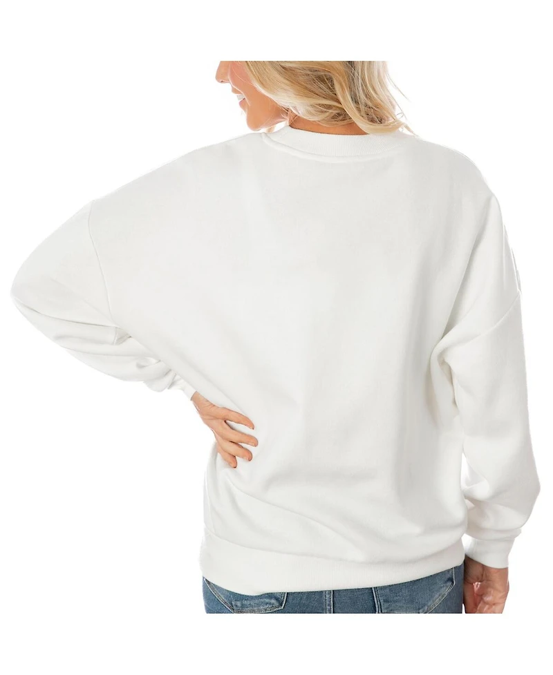 Gameday Couture Women's White Buffalo Bills Oversized Line Pullover Sweatshirt