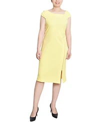 Ny Collection Petite Cap Sleeve Exposed Zipper Dress