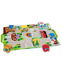 Melissa & Doug Take-Along Town Play Mat- 9 Vehicles