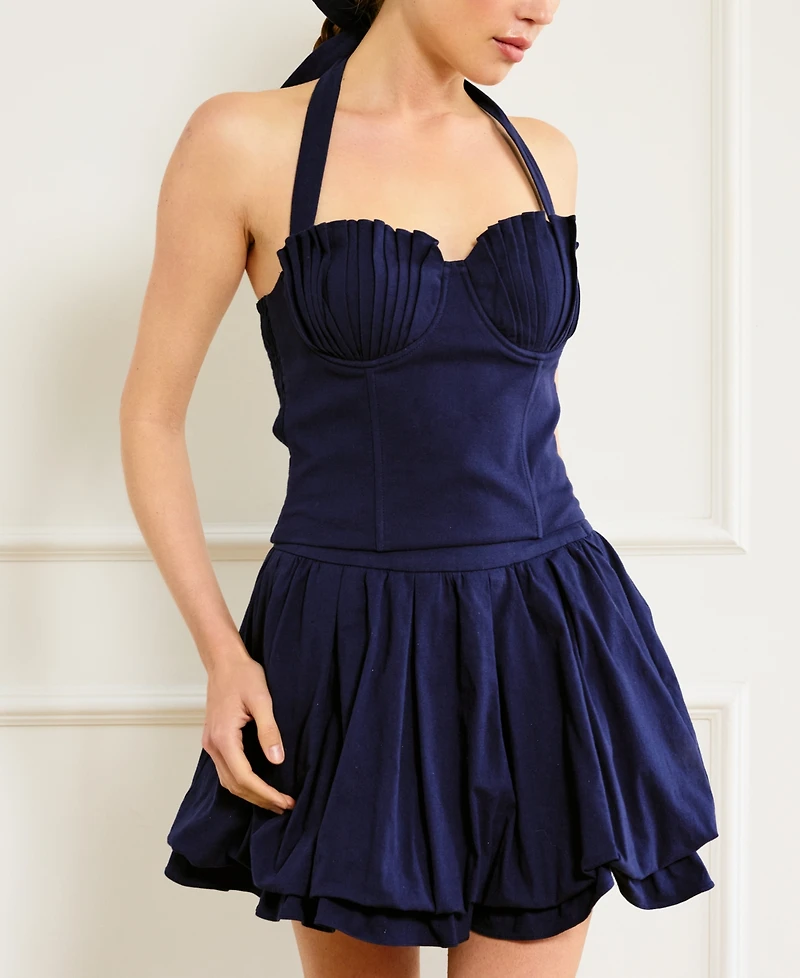 Line & Dot Women's Pearla Pleated-Bust Halter Top