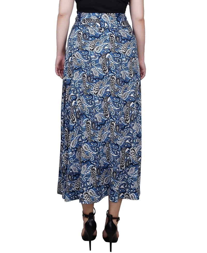 Ny Collection Petite Maxi Skirt with Sash Waist Tie