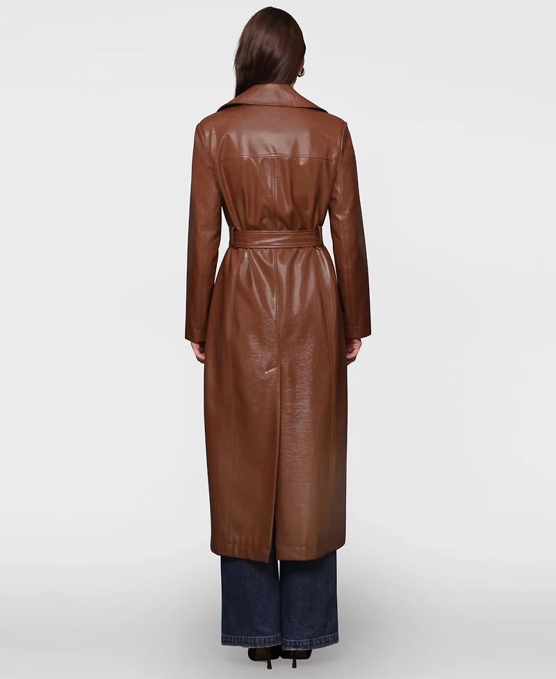 Avec Les Filles Women's Belted Faux-Leather Trench Coat