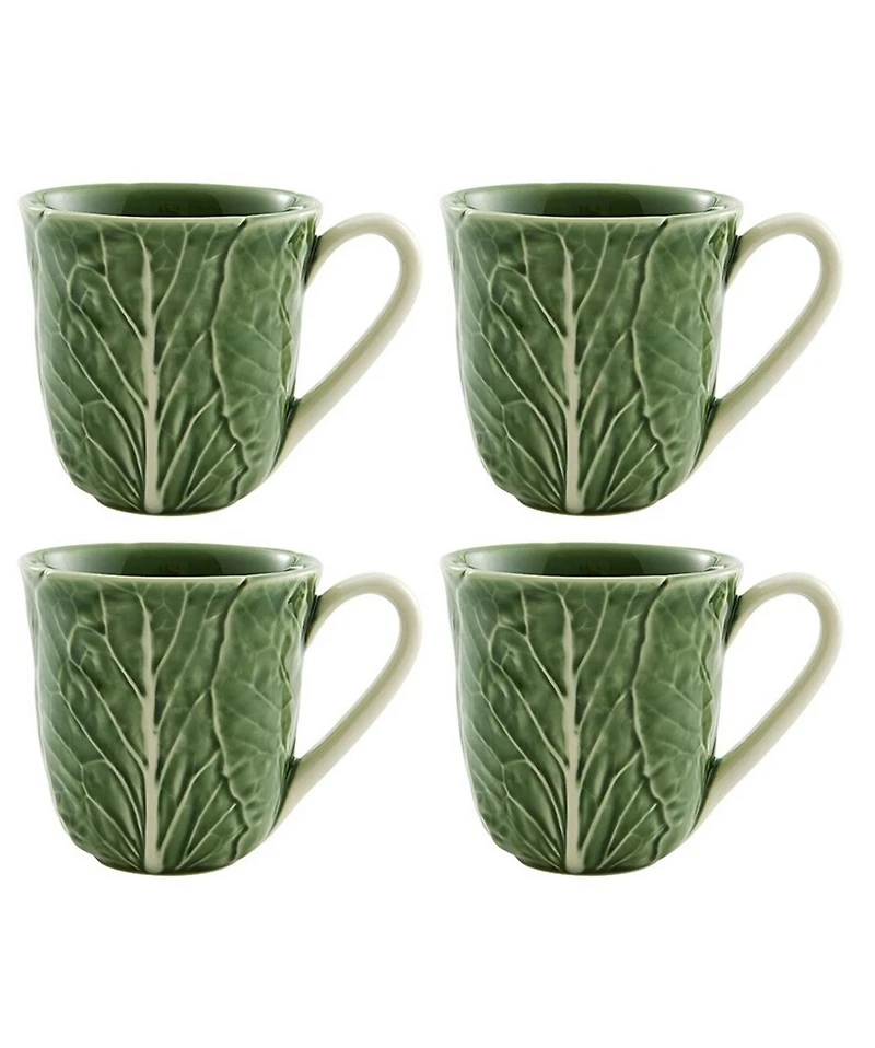 Bordallo Pinheiro Cabbage Mugs, Set of 4