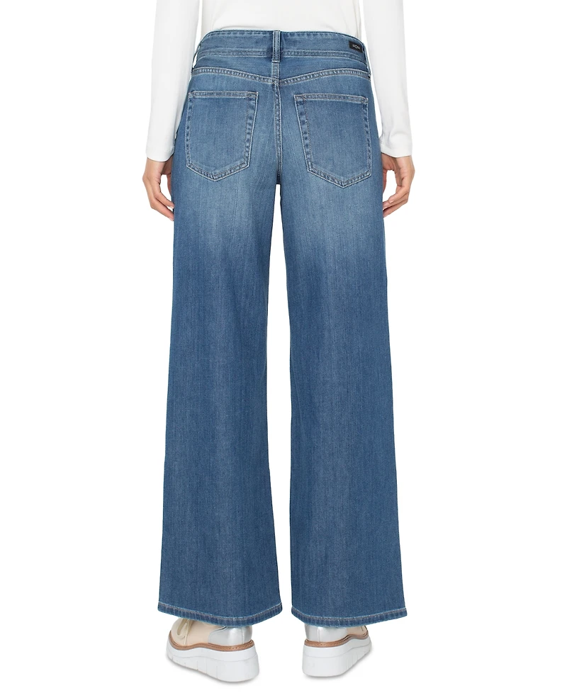 Liverpool Los Angeles Petite Weekender Wide-Leg Jeans