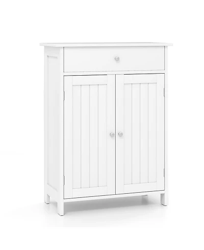 Slickblue Bathroom Floor Cabinet Freestanding Storage Organizer with 2 Doors