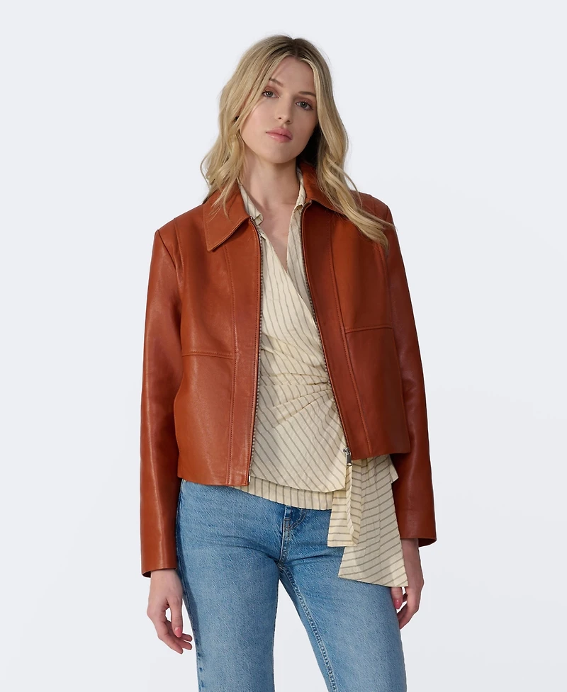 Furniq Uk Women's Classic Leather Jacket