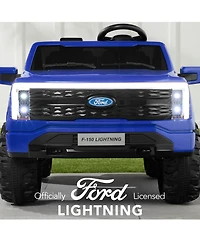 Best Choice Products Kids 24V Ride On Truck Officially Licensed Ford Lightning w/ Remote, Led Lights, 2 Speeds