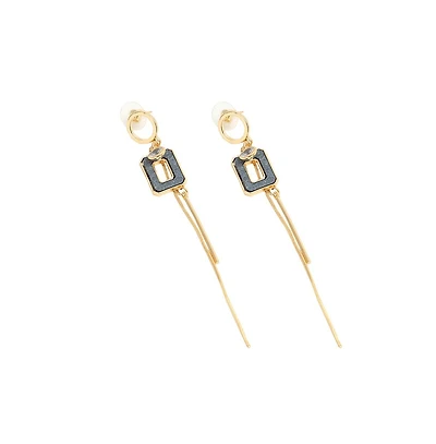Sohi Women's Gold Sleek Drop Earrings