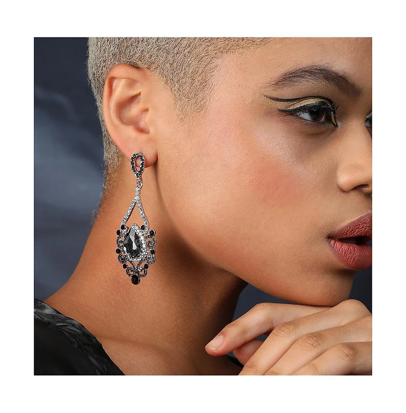 Sohi Women's Dazzling Drop Earrings