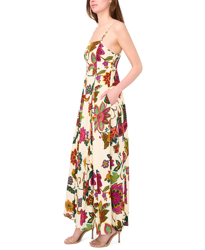 Msk Women's Sleeveless Square-Neck Maxi Dress