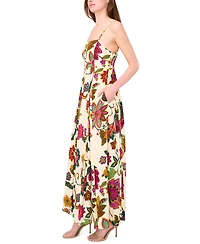 Msk Women's Sleeveless Square-Neck Maxi Dress