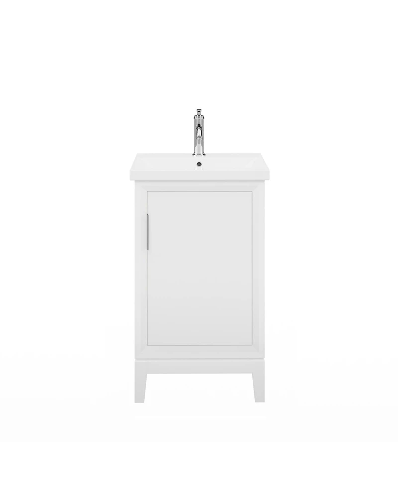 Elsa 20.5 in. W x 16 In. D Bath Vanity in Pure White with Ceramics Vanity Top in White with White Basin