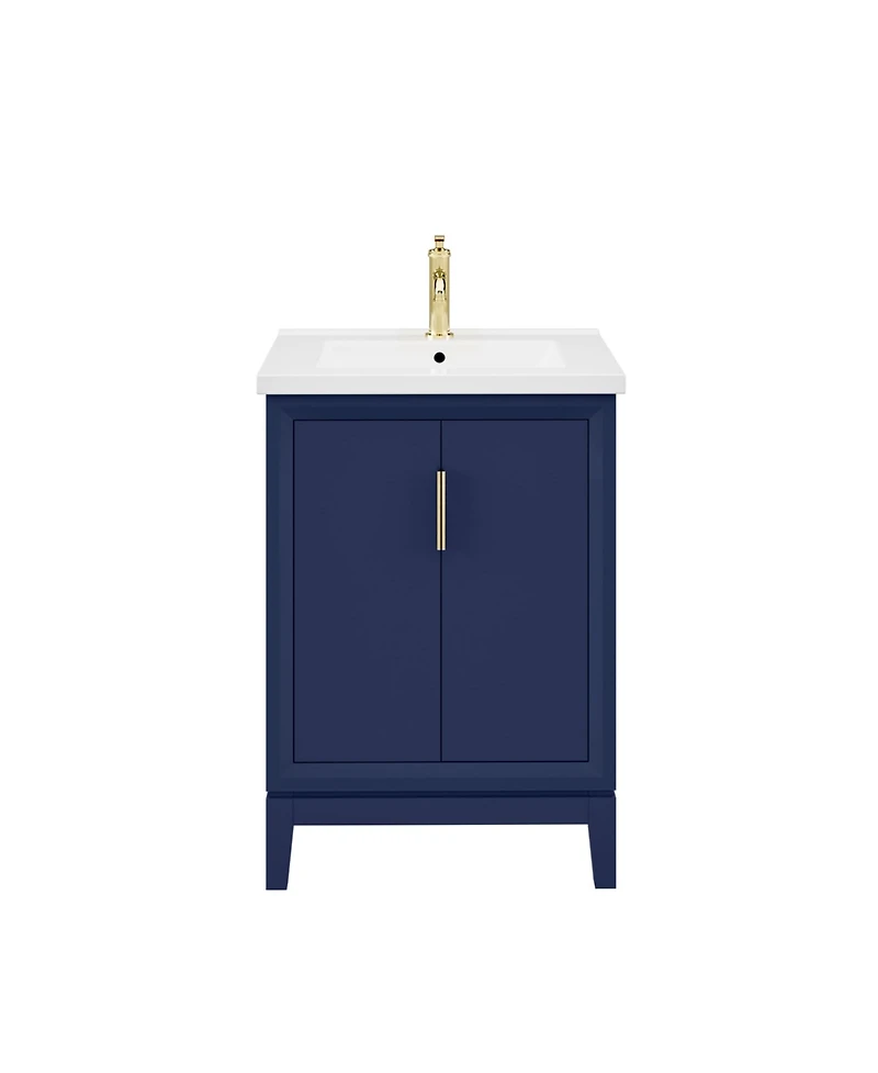 Elise 24.5 in. W x 18 In. D Bath Vanity in Monarch Blue with Ceramics Vanity Top in White with White Basin