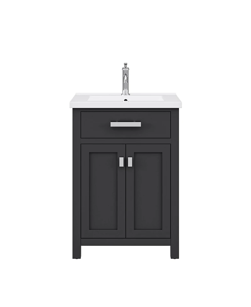 Myra 24 in. Bath Vanity in Espresso with Integrated Ceramics Vanity Top and Sink