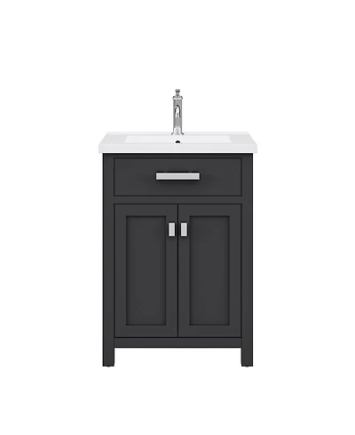 Myra 24 in. Bath Vanity in Espresso with Integrated Ceramics Vanity Top and Sink